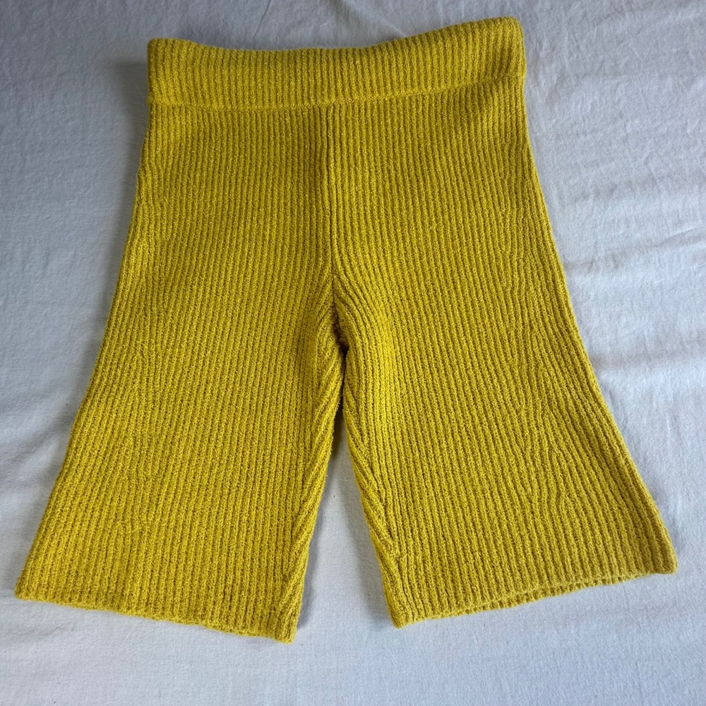 Rag & Bone Rib Knit‎ Shorts Chartreuse Yellow Boucle Textured Pull On Women's M